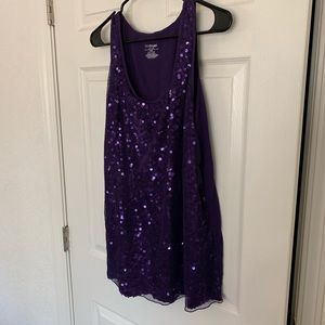 Lane Bryant purple sequin tank